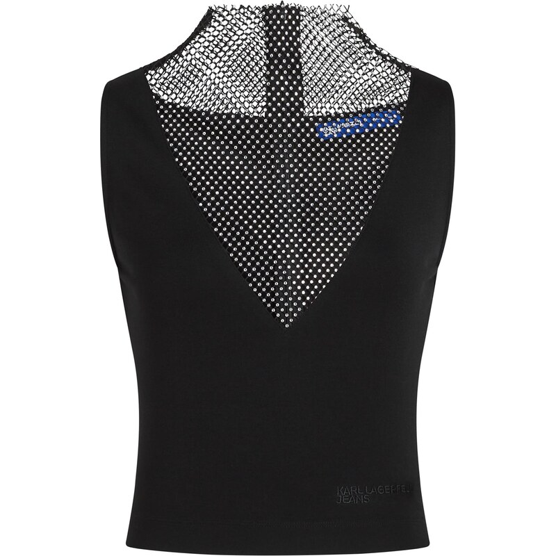 KARL LAGERFELD JEANS Top Chainmail čierna / priehľadná 65658255