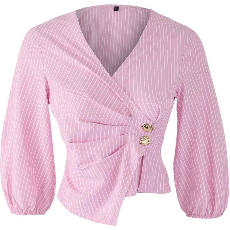 Trendyol Blúzka ružová / biela 66008667