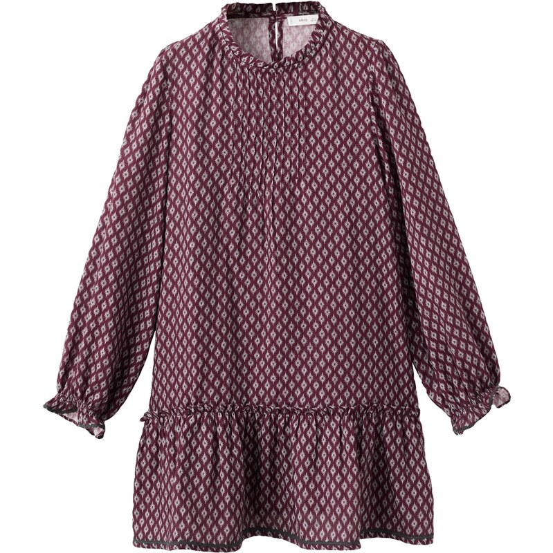 MANGO KIDS Šaty Carmela bordová / biela 66009602