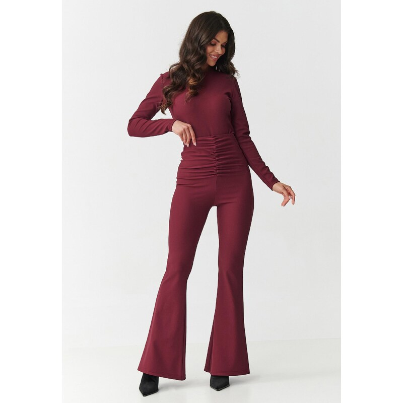 Makadamia Elegantná súprava z rebrovanej tkaniny | bordová M893 65578767