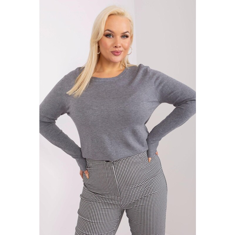MladaModa Oversize sveter model 30061 grafitový 65578825