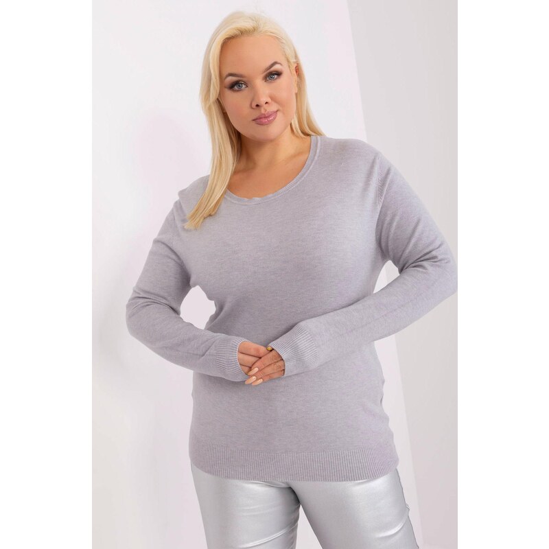 MladaModa Oversize sveter model 30061 šedý 65578828