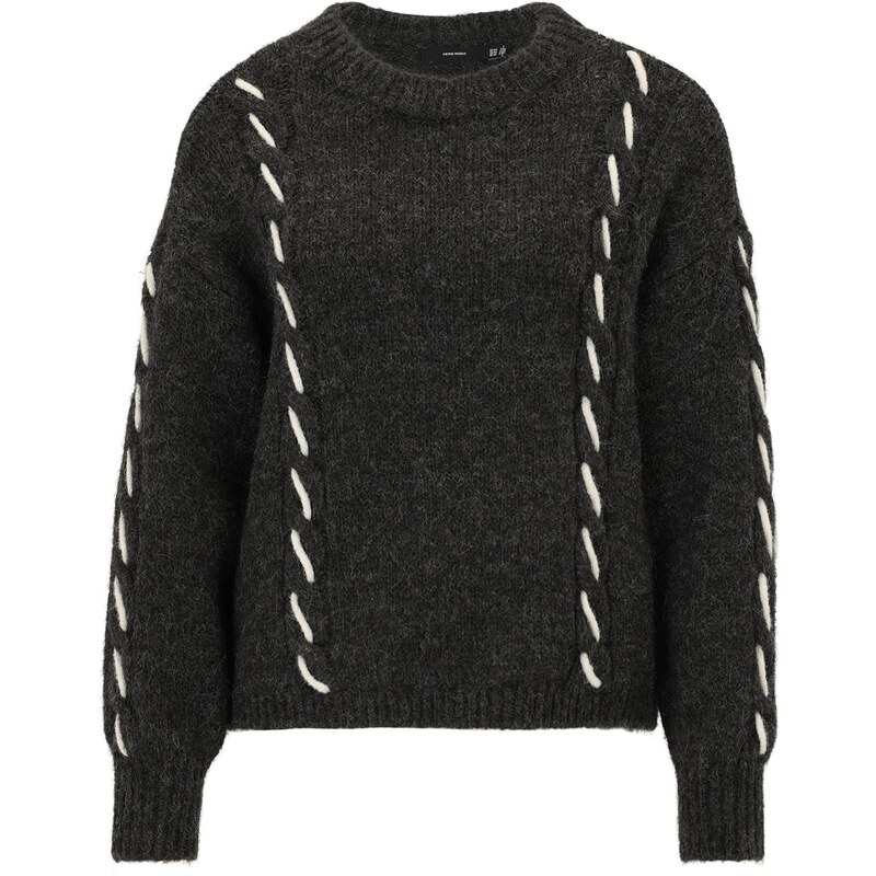 Vero Moda Petite Sveter VMILINA tmavosivá / biela 65861905