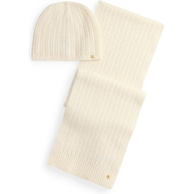 Čiapka a šál s prímesou vlny Lauren Ralph Lauren 65581877