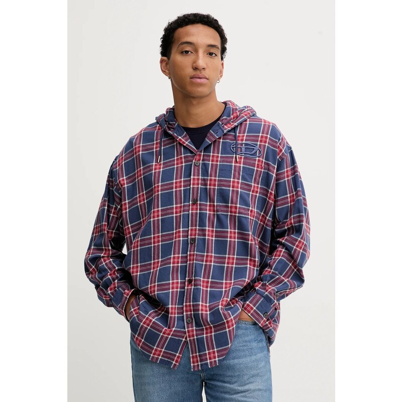 Bavlnená košeľa Diesel S-DEWNY-HOOD-AJFI 65586598