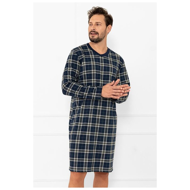 Italian Fashion Pánska nočná košeľa Andreas tmavomodré káro 65596595