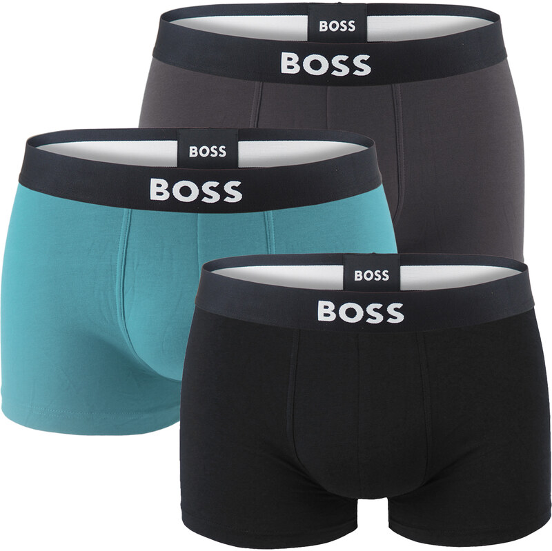 BOSS - boxerky 3PACK eco friendly organic cotton BOSS ONE blue & black 65589523