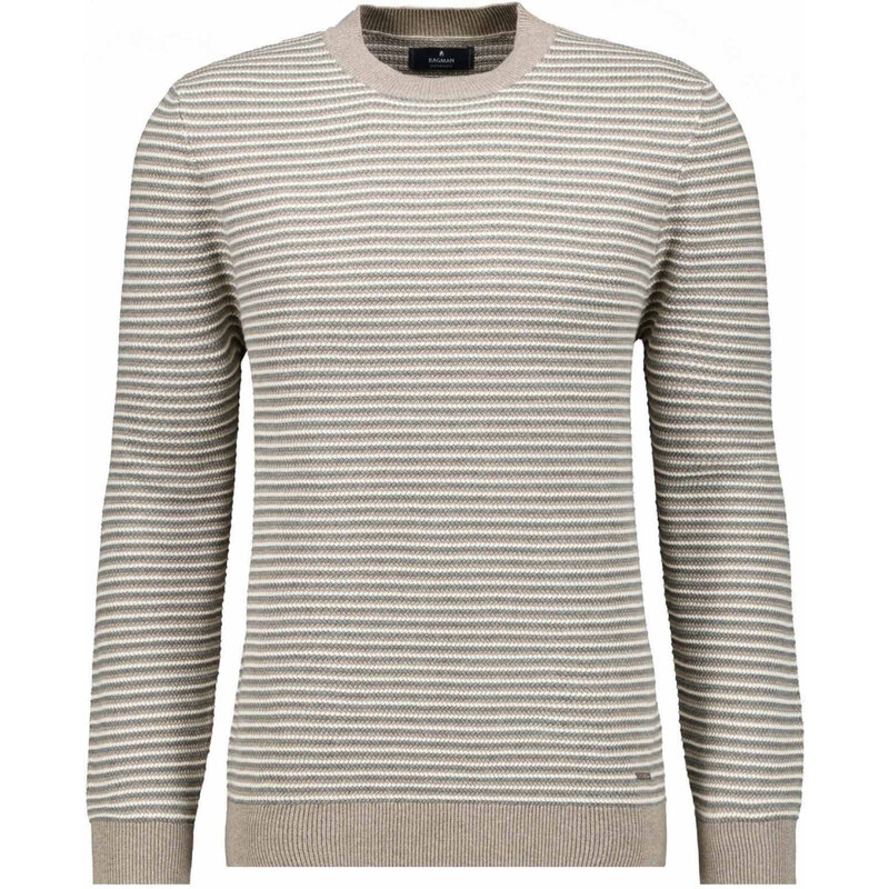 Pánsky bavlnený melanžovo hnedý pulóver RAGMAN 65589936