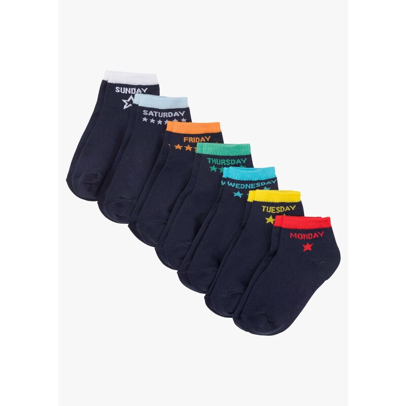 bonprix Detské krátke ponožky (7 ks), farba modrá 44733406