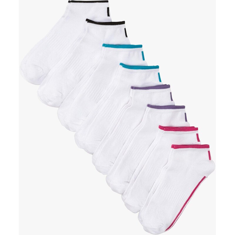 bonprix Ponožky do tenisiek (8 ks) s bio bavlnou, farba biela 44790878