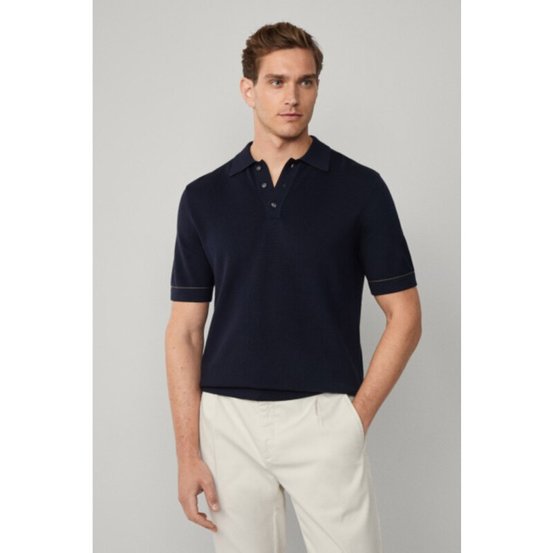 SVETER HACKETT LONDON TEXTURED KNIT POLO 65592951