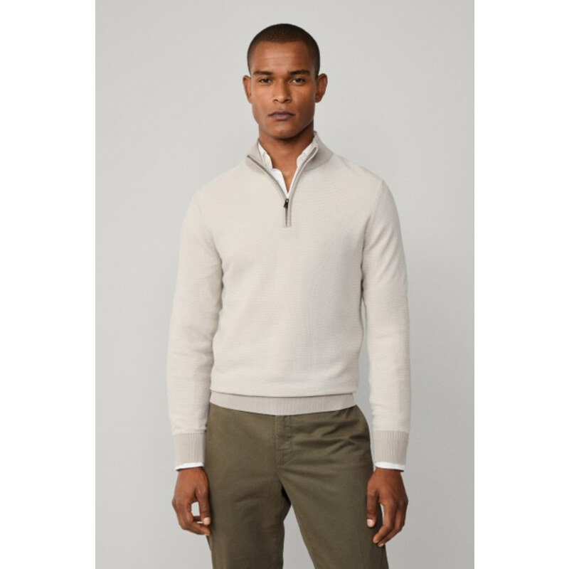 SVETER HACKETT LONDON HONEYCOMB STITCH HZIP 65592959