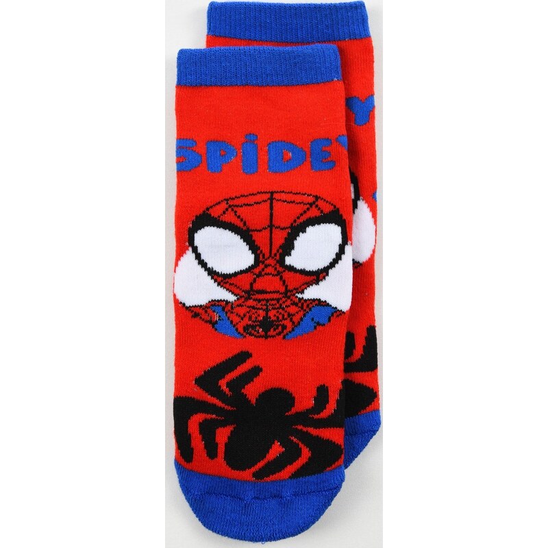 BASIC Červeno-modré chlapčenské protišmykové ponožky Marvel Spidey 65593007