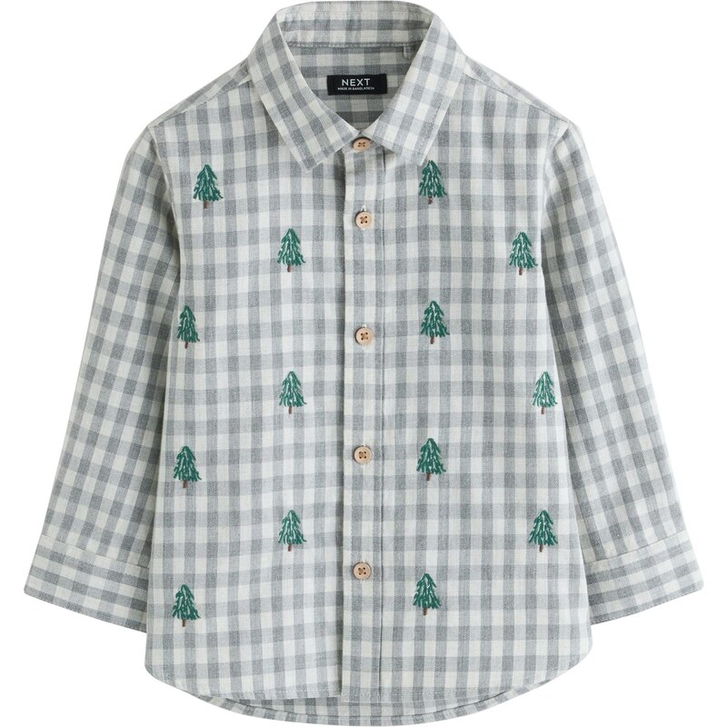 Next Košeľa tmavosivá / zelená / biela 65853302