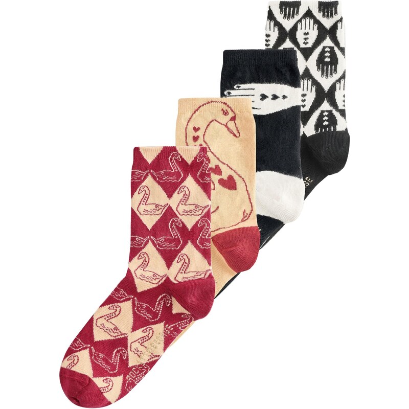 Rockett St George Ponožky Swan béžová / tmavočervená / čierna / biela 65664402