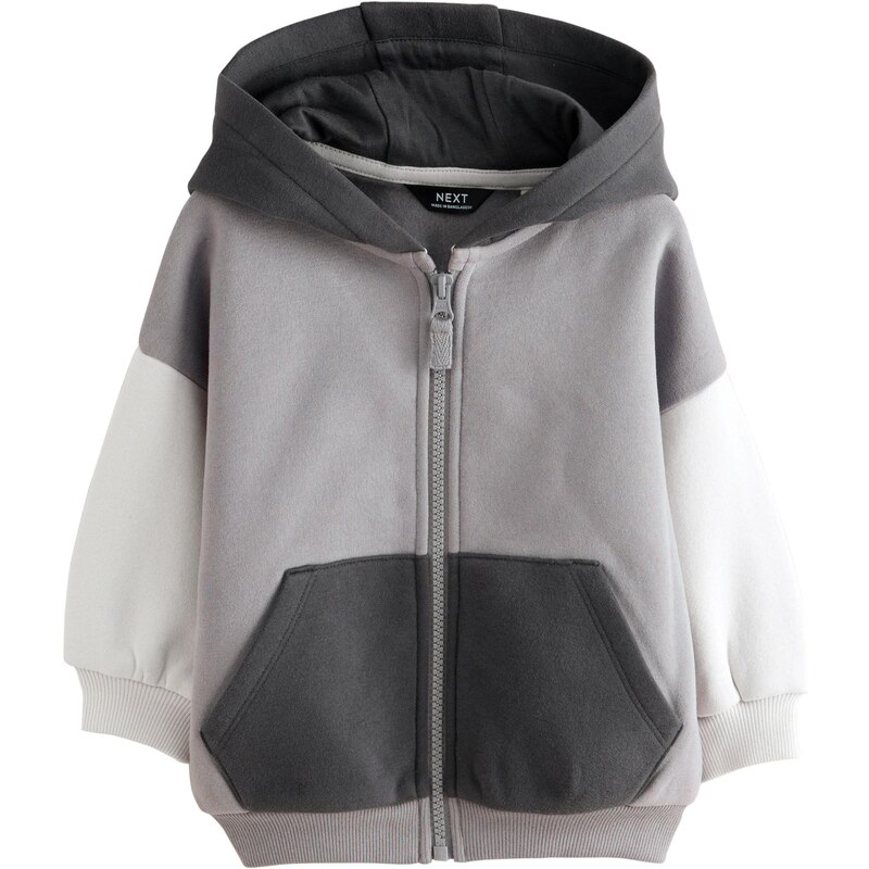 Next Tepláková bunda sivá / antracitová / šedobiela 65774090