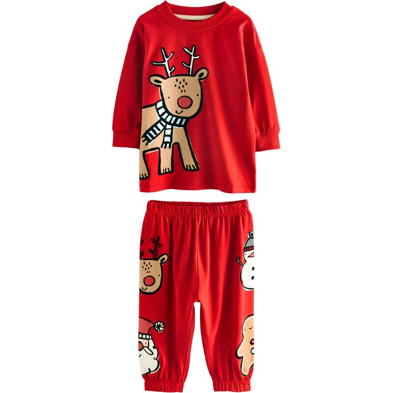 Next Pyžamo Single Xmas svetlohnedá / červená / čierna / biela 65893313