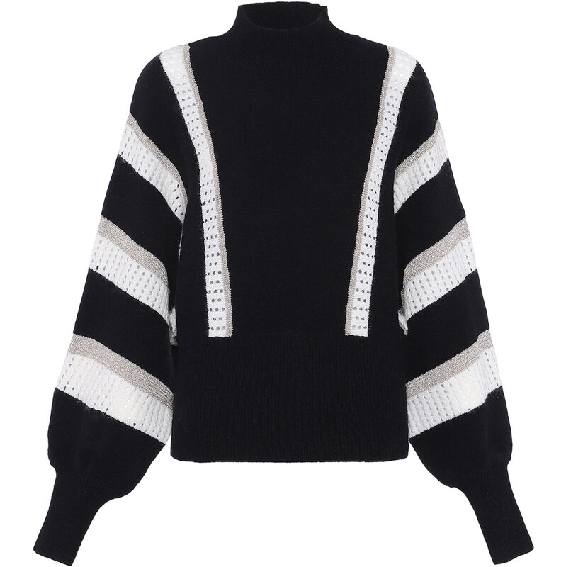 faina Sveter svetlosivá / čierna / biela 65872315