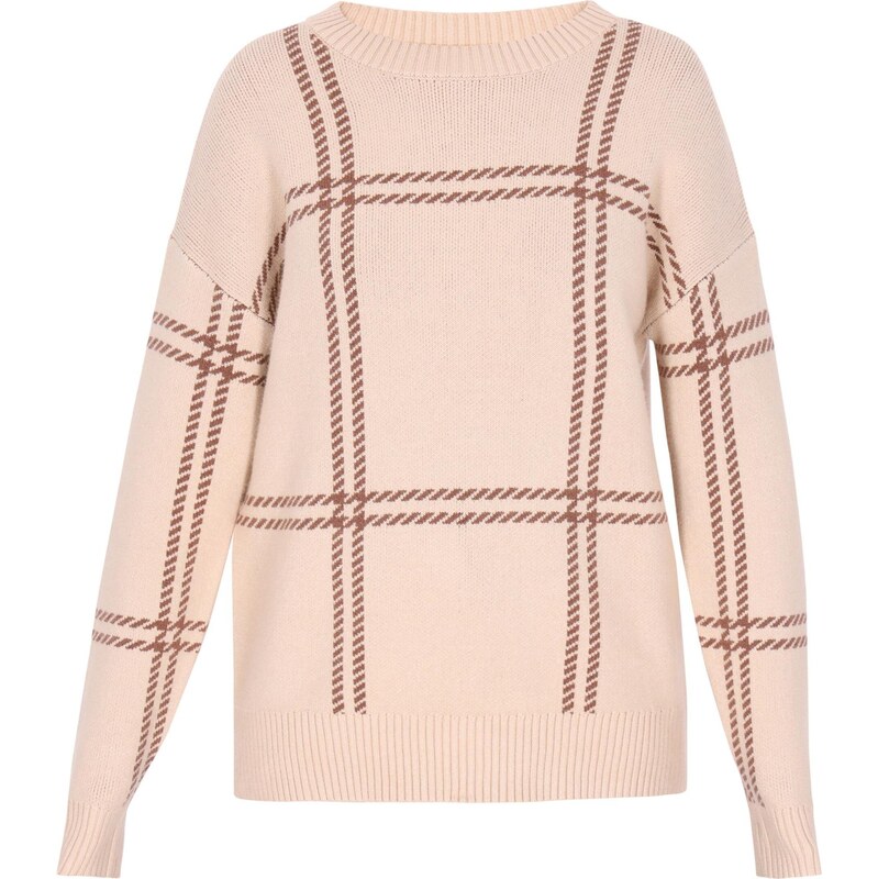 SANIKA Sveter béžová / tmavohnedá 65874350