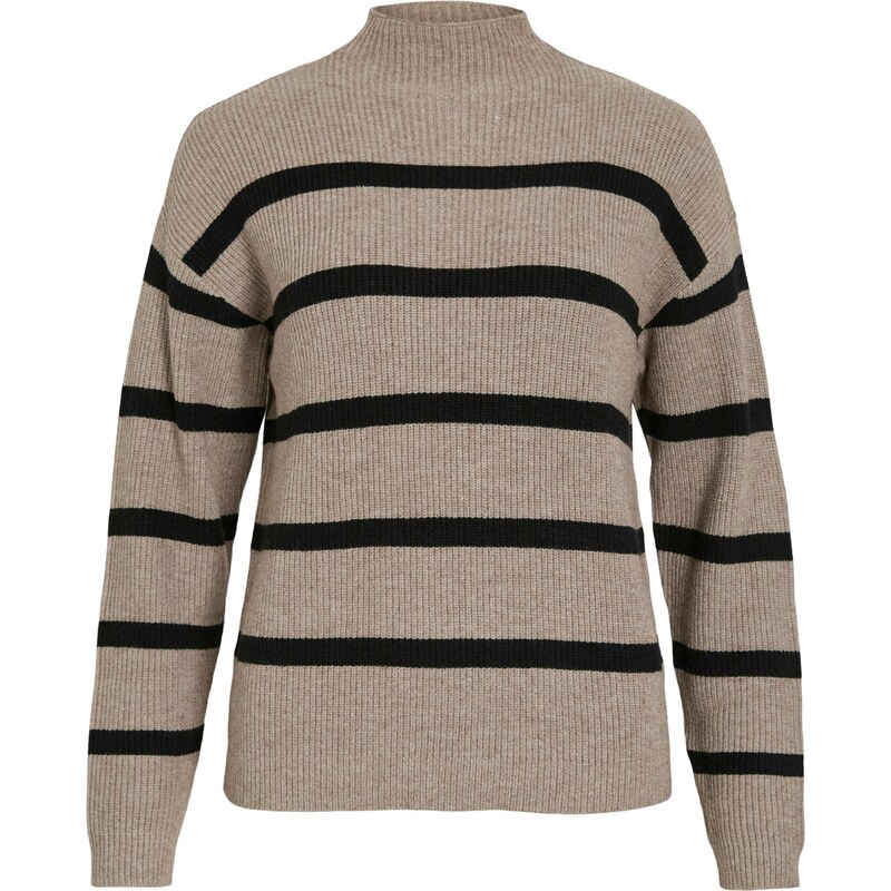 VILA Sveter VIRIL tmavošedá / čierna 65894153