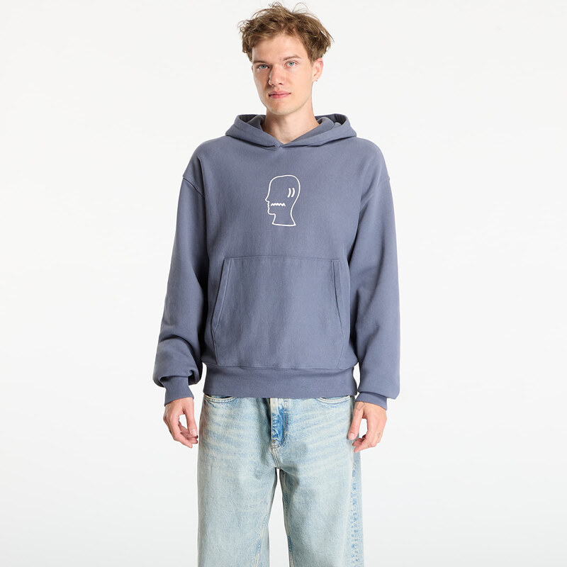 Mikina Brain Dead Logo Head Hoodie Slate M 65596578