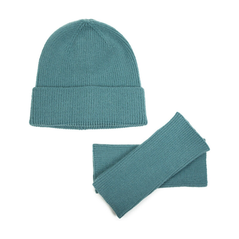 ArtOfPolo set čiapka s palčiakmi minimalizmus Teal 65227921