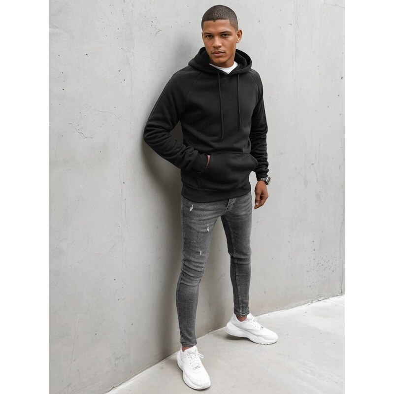 Buďchlap Pohodlná štýlová čierna mikina 36994178