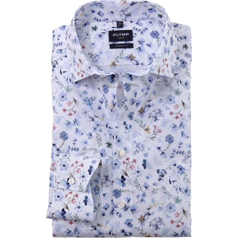 Pánska kvietkovaná prémiová bavlnená košeľa non-iron OLYMP modern fit 63869970