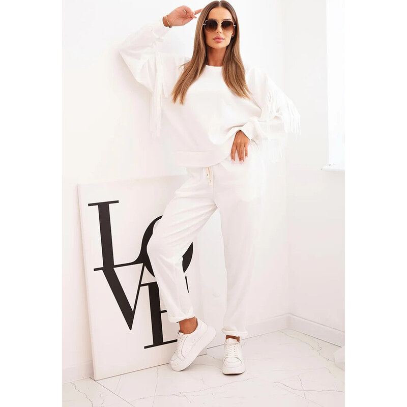 Kesi Smotanová dámska viskózová tepláková súprava so strapcami na 65607022