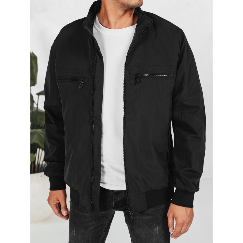 BASIC Čierna pánska bombera so zipsami TX5033 65607035