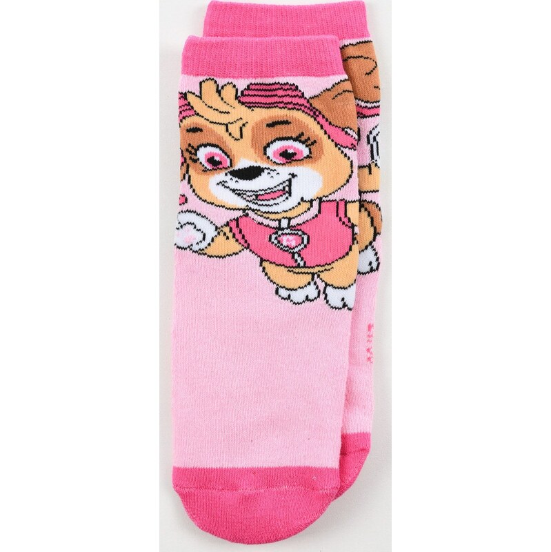 Svetloružové dievčenské protišmykové ponožky Paw Patrol - Skye 65607000