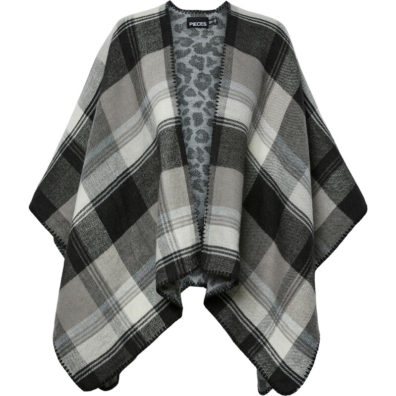 PIECES Pelerína PCJALINA sivá / sivá melírovaná / čierna 65679103