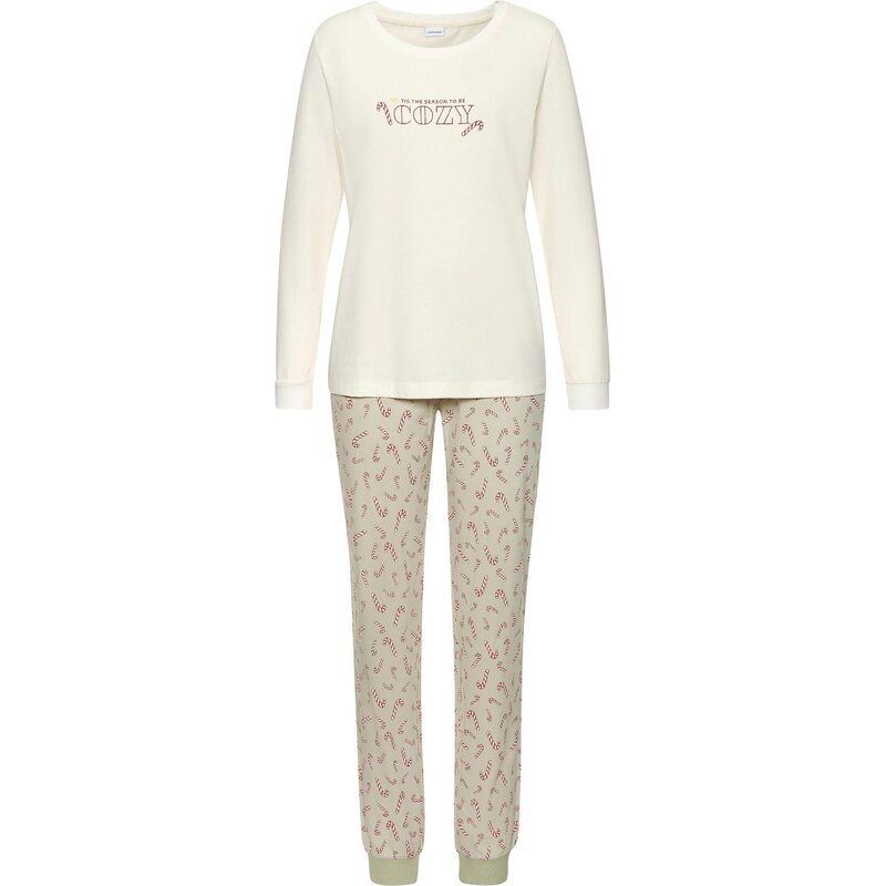 LASCANA Pyžamo béžová / svetlozelená / červená 65655220