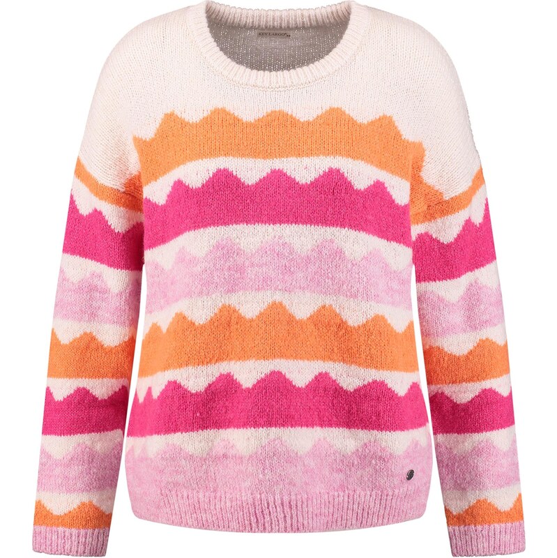 Key Largo Sveter Waves oranžová / ružová / pastelovo ružová 66057054