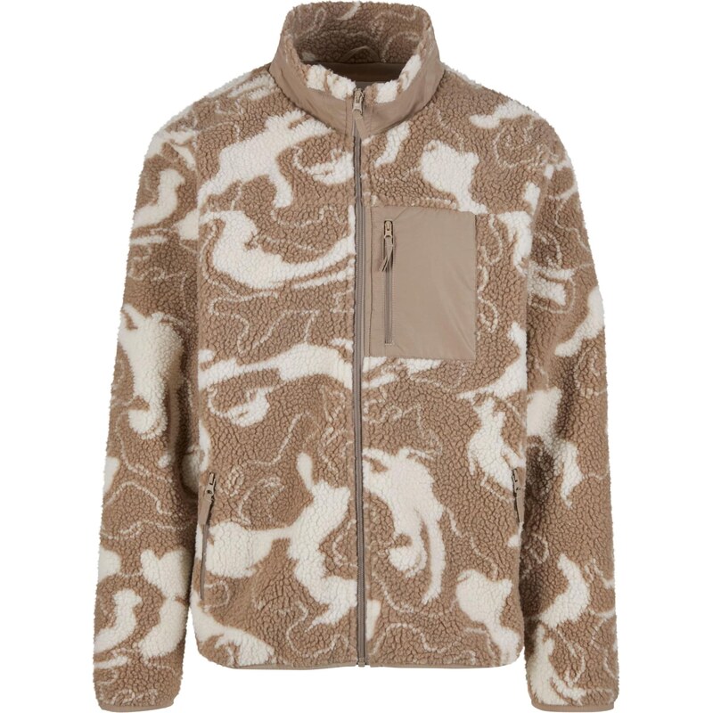 Urban Classics Flisová bunda brokátová / šedobiela 65905670