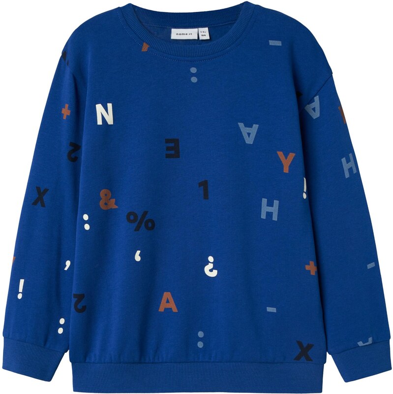 NAME IT Mikina NMMORLING tmavomodrá / hnedá / biela 65609134