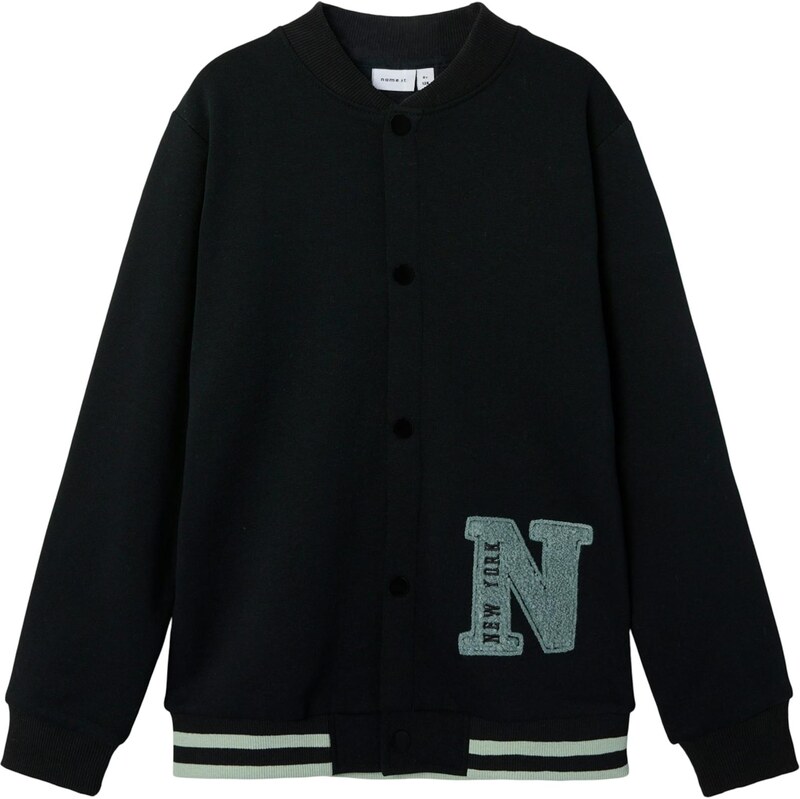 NAME IT Tepláková bunda NKMOSKAR svetlozelená / čierna 65609139