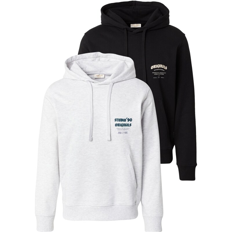 JACK & JONES Mikina JORMEADOWS modrá / čierna / biela melírovaná 65609171