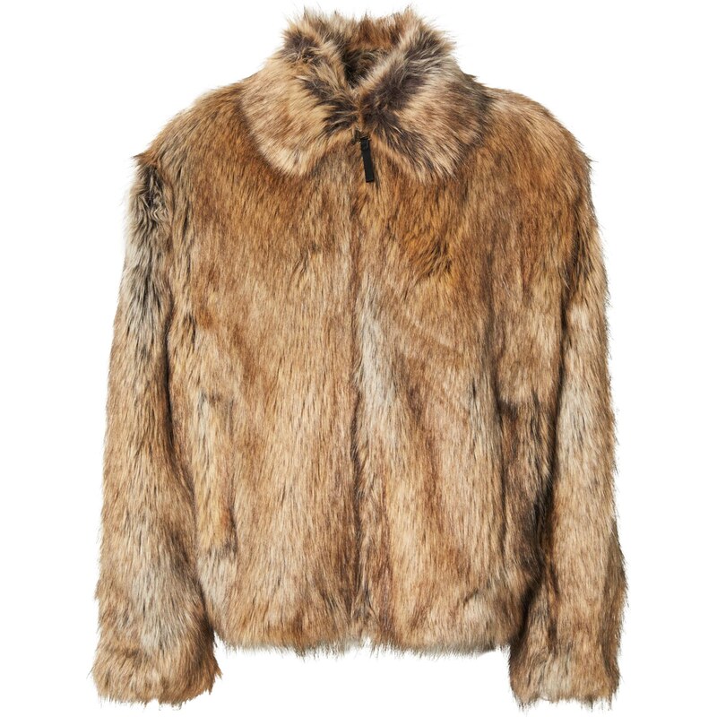 HUGO Prechodná bunda Bryan brokátová / svetlohnedá / čierna / 65609199