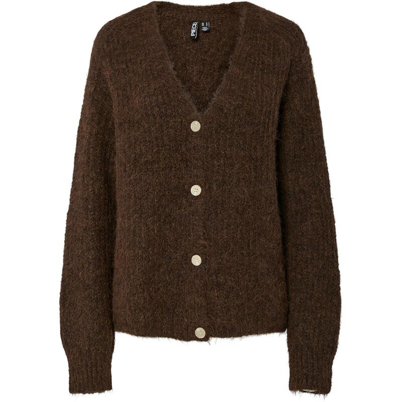 PIECES Kardigán PCCLEO tmavohnedá 65662884