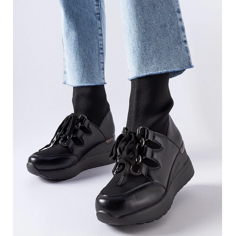 Gemre Čierne čižmy na podpätku značky Rochon 65608258