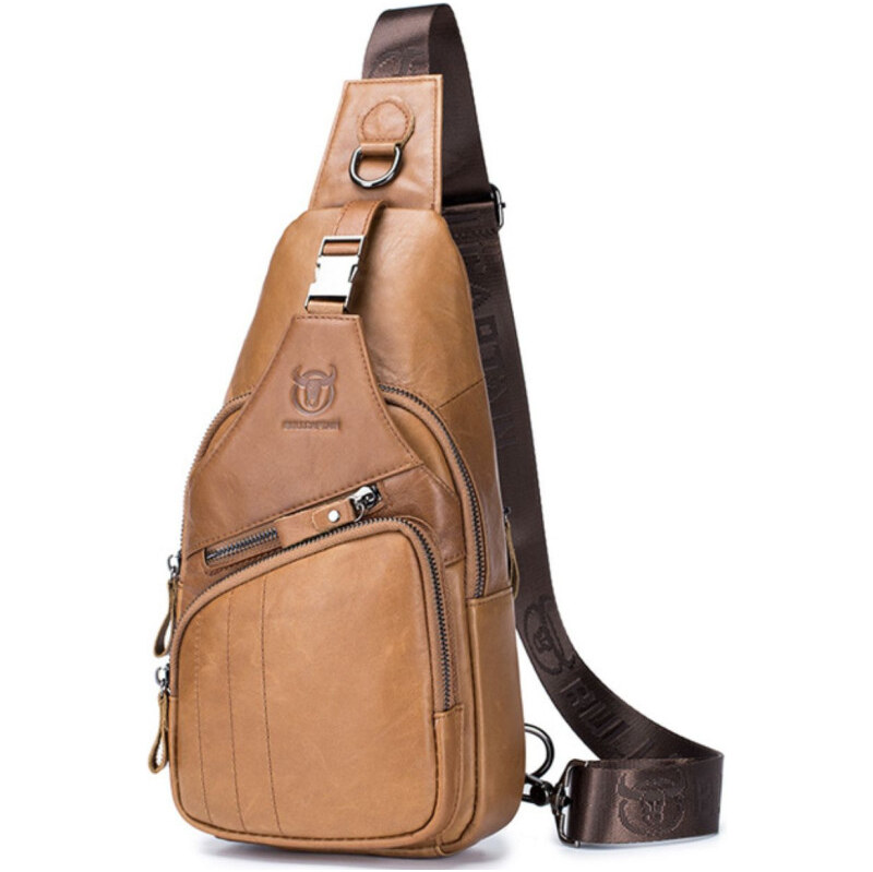 Bullcaptain kožená taška cez rameno Adalard Camel 5L 65227503