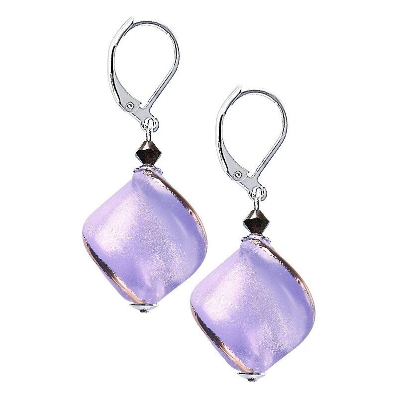 Lampglas Pôvabné náušnice Hidden Passion s fialovou perlou Lampglas 66581746