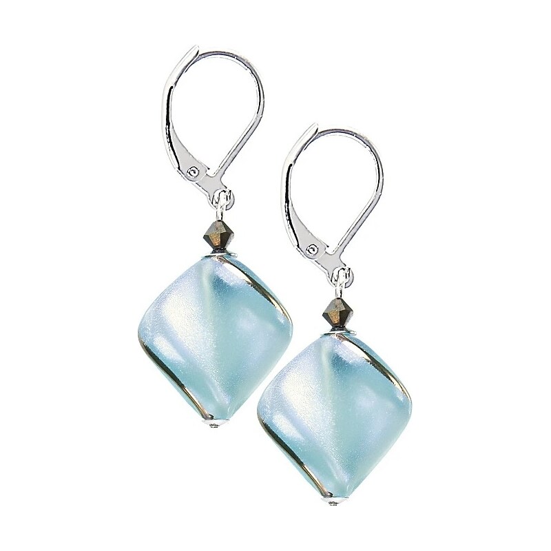 Lampglas Krásne náušnice Hidden Passion so svetlo modrou perlou 66595170