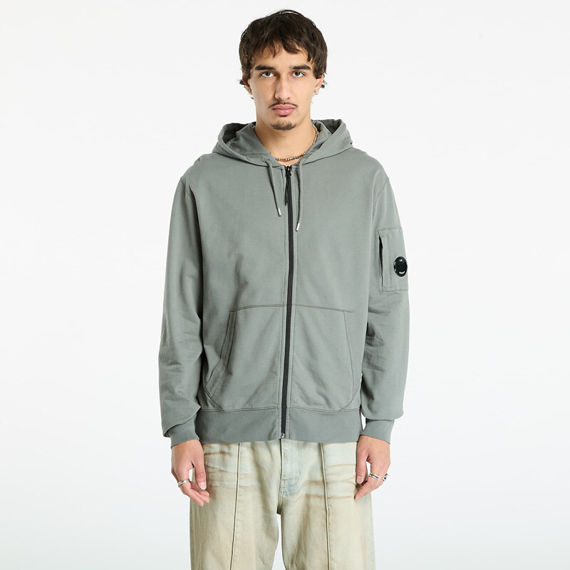 Mikina C.P. Company Light Fleece Hooded Full Zip Sweatshirt Gunmetal 65611616