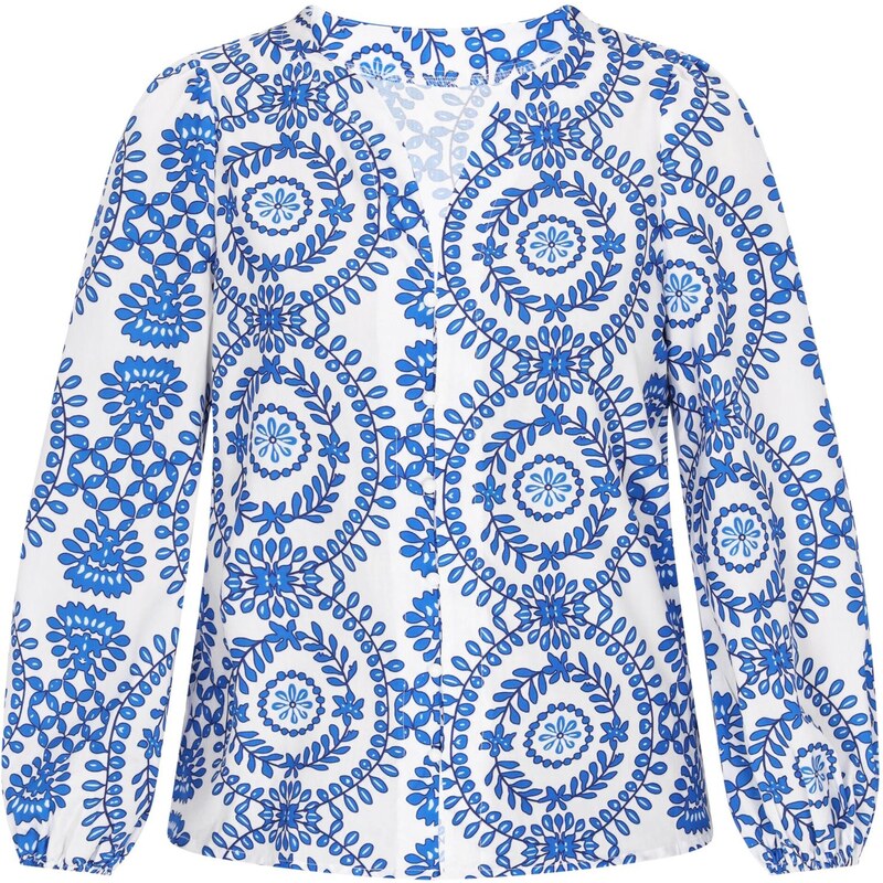 usha FESTIVAL Blúzka Fashion Look modrá / námornícka modrá / biela 65645502