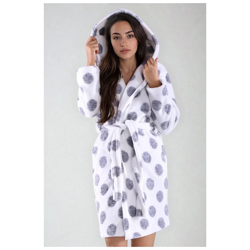 De Lafense Dámsky župan Ruby biely s šedými bodkami 19509247