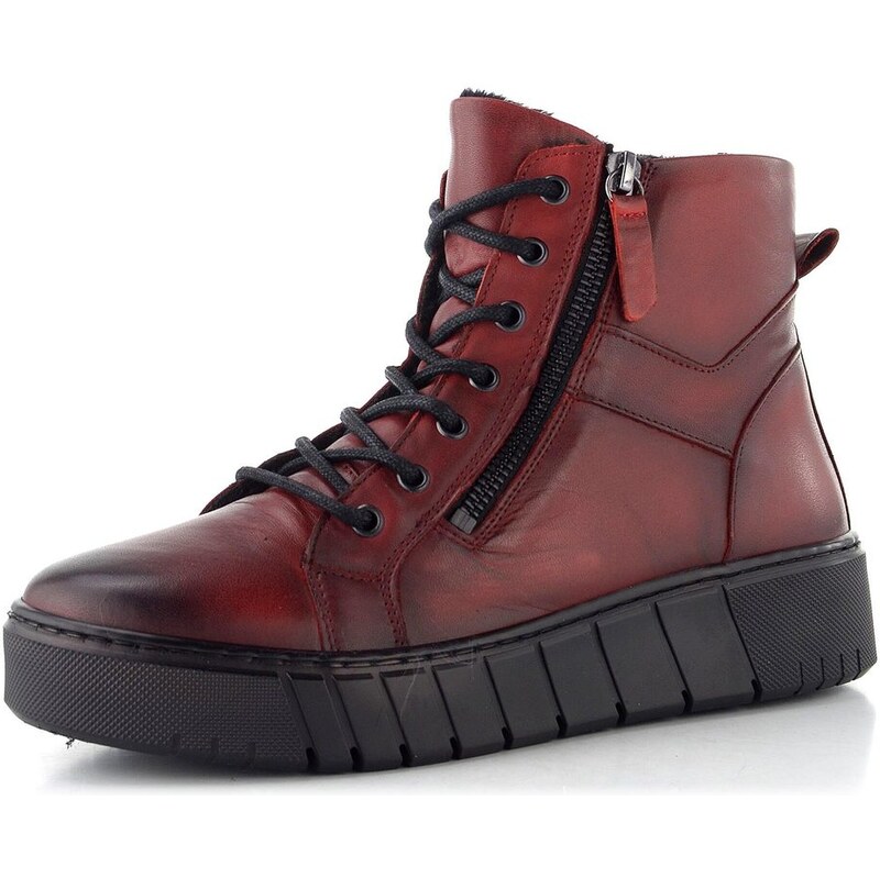 Creator kotník se zipem Siviglia Old Burnish red B-3421A 65612321