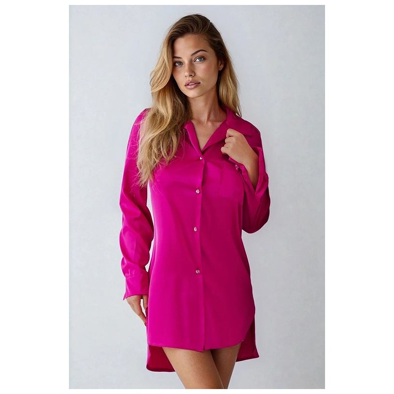 Kalimo Elastická saténová košieľka Carey fuchsiová 57356611