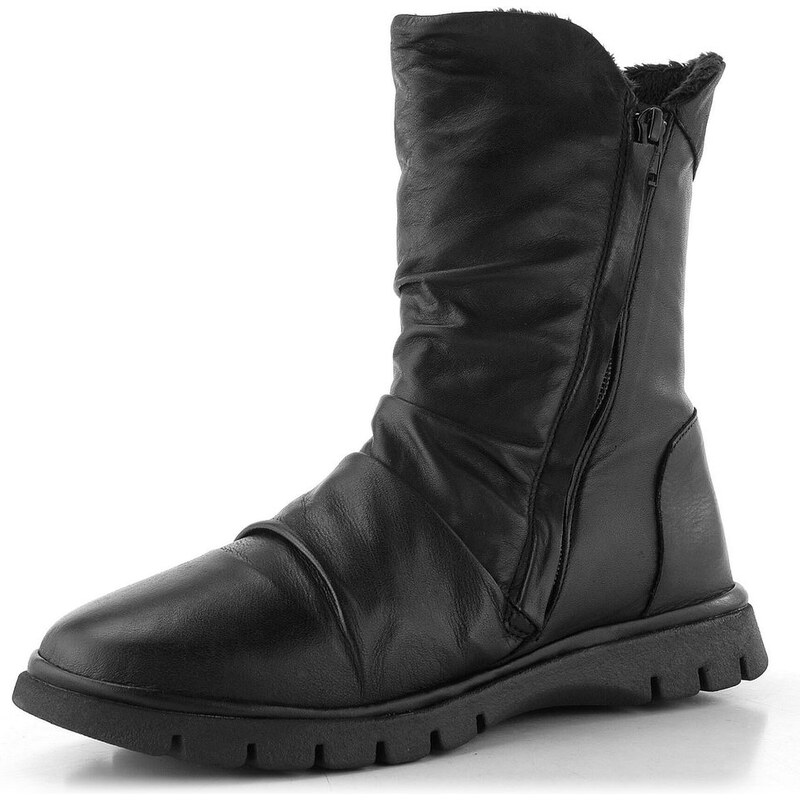 Creator řasený kotník se zipem Soft black IB 18371 65612327